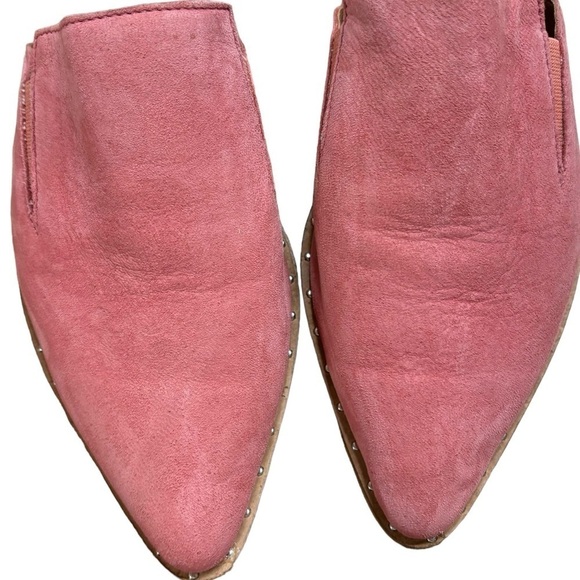 One Teaspoon Suede Leather Mules Pink Women’s Size 7 Slip On CottageCore Prarie - Picture 6 of 16